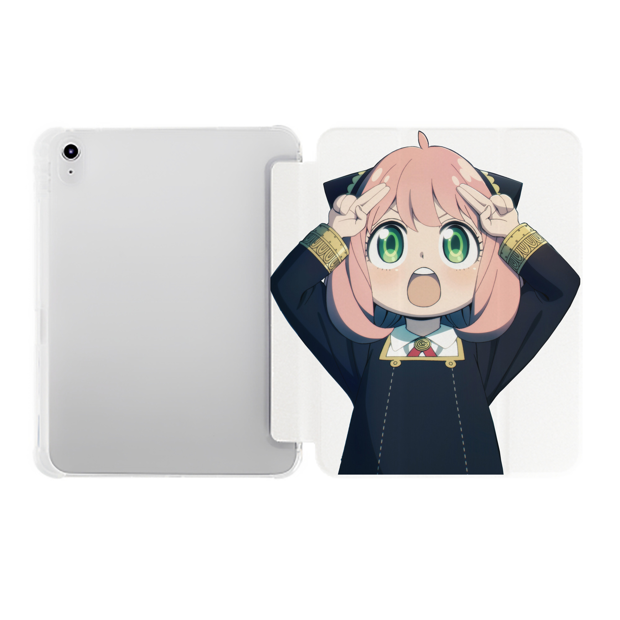 （画像用） SPY×FAMILY间谍家家酒 IPad ケース ペン収納付き 三つ折りスタンド PUレザー×シリコン 対応機種9.5/10.5/10.9インチ